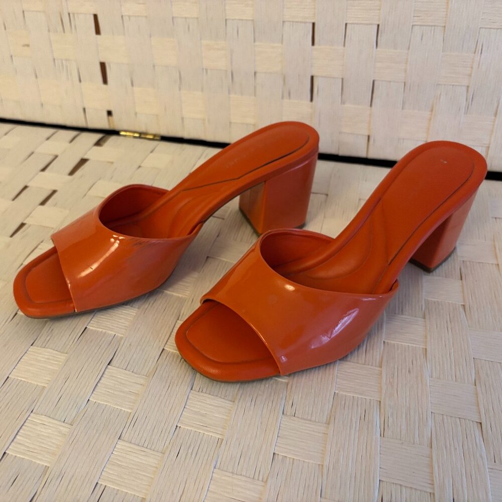 Marc Fisher Tangerine Orange Block Heel Sandals